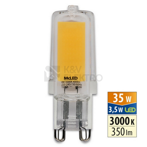 Obrázek produktu  LED žárovka G9 McLED 4W (40W) teplá bílá (3000K) ML-326.004.92.0 0