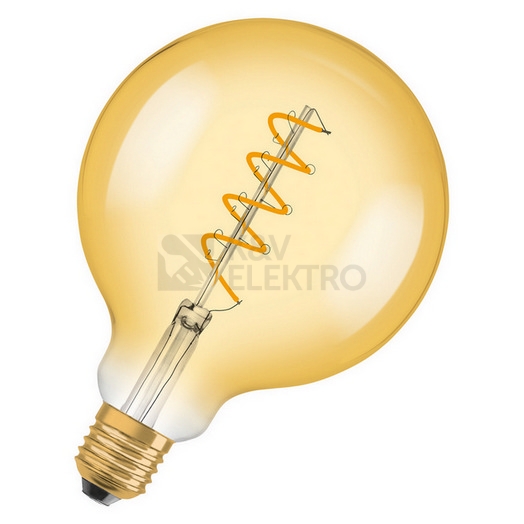 Obrázek produktu  LED žárovka Vintage 1906 E27 OSRAM 4W (25W) teplá bílá (2000K) Retro Filament Gold Globe125 stmívatelná 5