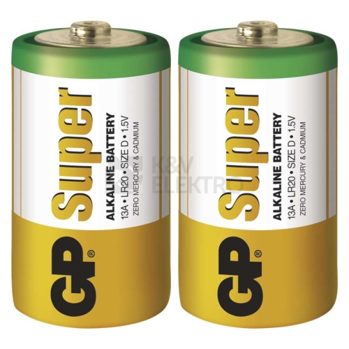 Baterie D GP LR20 Super alkalické (fólie 2ks)