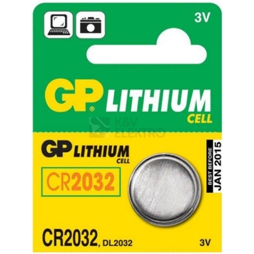 Knoflíková baterie GP CR2032 lithiová 1ks 1042203211 blistr