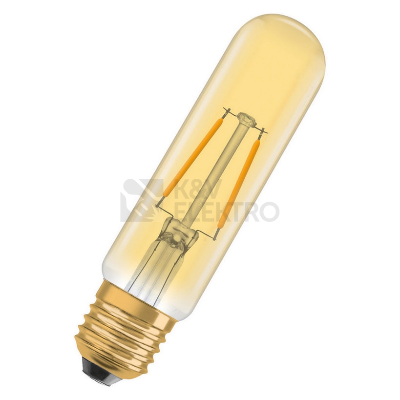 Obrázek produktu  LED žárovka Vintage 1906 E27 OSRAM 2,5W (20W) teplá bílá (2000K) Retro Filament Gold Tubular 0