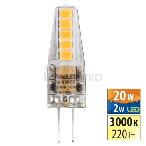 LED žárovka G4 McLED 2W (20W) teplá bílá (3000K) 12V ML-325.004.92.0