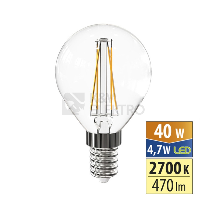 Obrázek produktu LED žárovka E14 McLED 4,7W (40W) teplá bílá (2700K) ML-324.039.87.0 0
